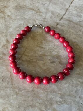 Mediterranean Cruise Souvenir Red Beaded Bracelet - Adriatic Coast